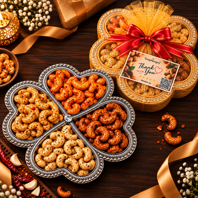 Premium Dry Fruit & Roasted nuts Gift Hamper – 4 Variety Small Combo Platter