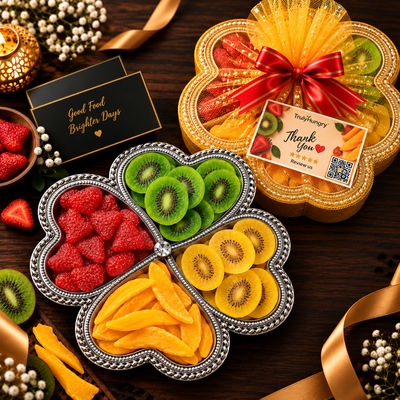 Premium Dry Fruit & Roasted nuts Gift Hamper – 4 Variety Small Combo Platter