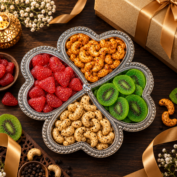 Premium Dry Fruit & Roasted nuts Gift Hamper – 4 Variety Small Combo Platter